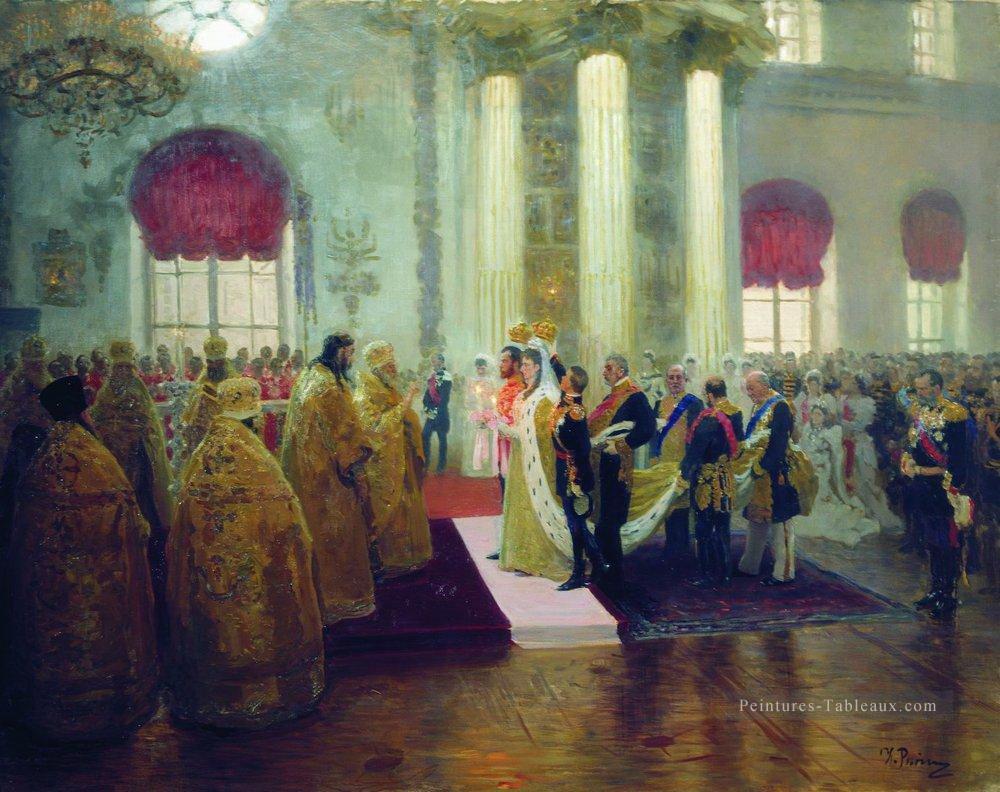 mariage de nicholas ii et de la grande princesse alexandra fyodorovna 1894 Ilya Repin Peintures à l'huile